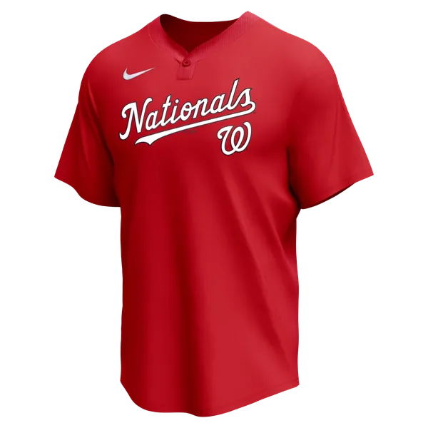 Nike Adult MLB Dri-Fit 1-Button Pullover Jersey N383 / Ny83 Washington Nationals Red/Black
